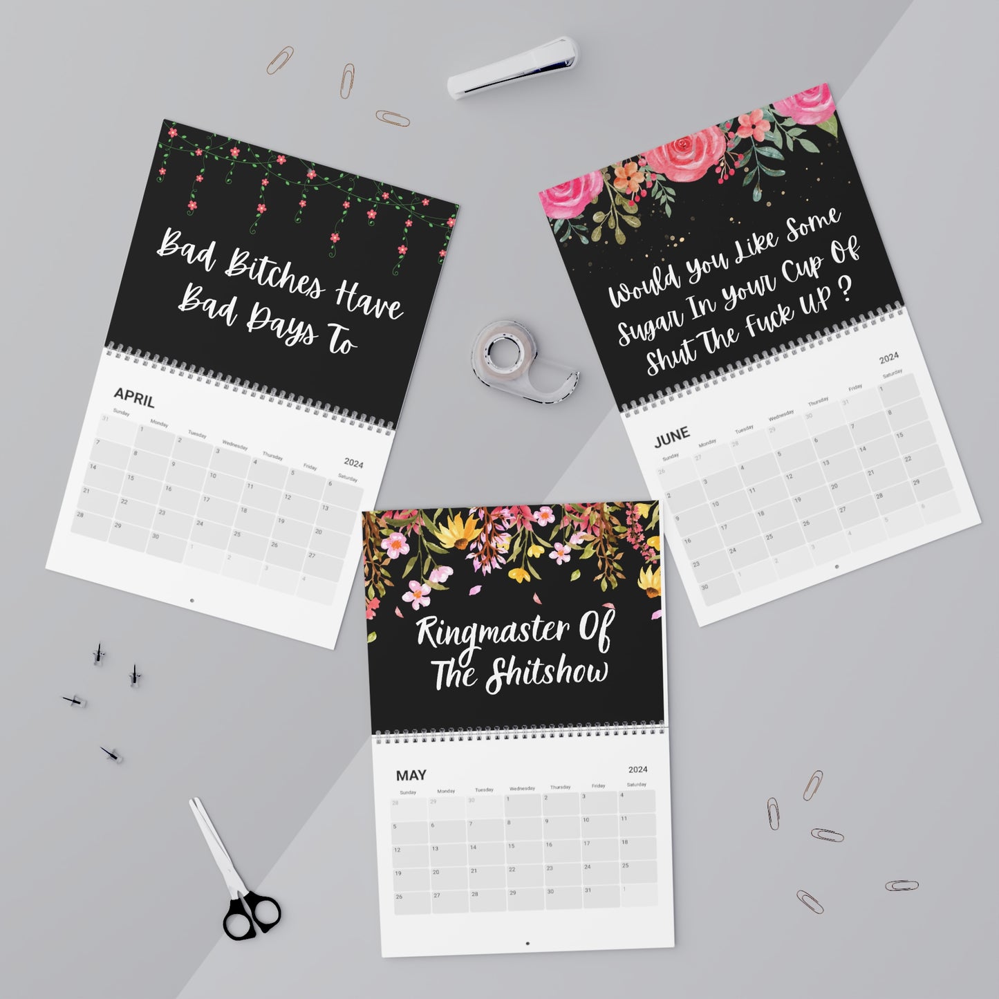 adult humor Calendar (2024) | swear words calendar