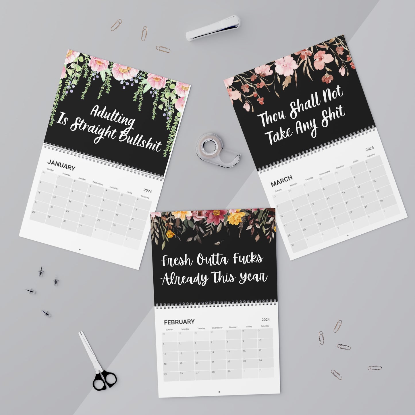 adult humor Calendar (2024) | swear words calendar