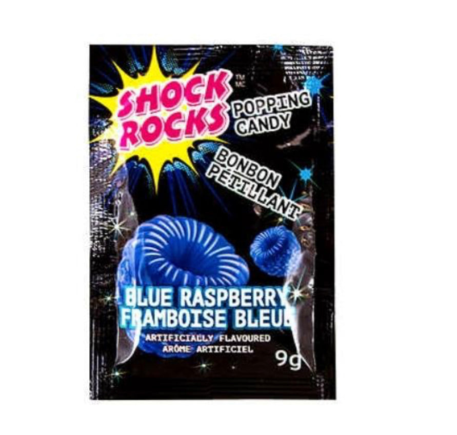 Shock Rocks Blue Raspberry Popping Candy