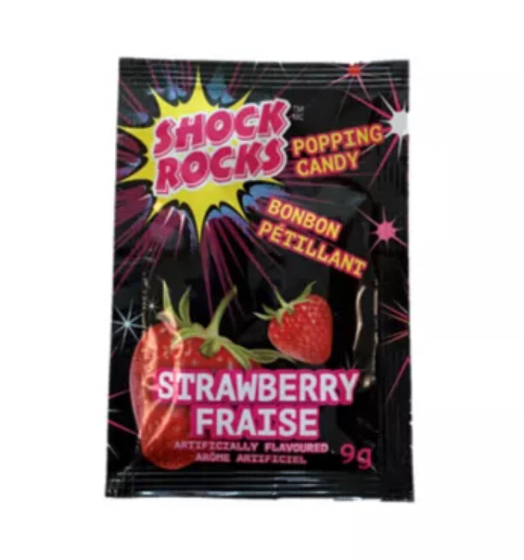 Shock Rocks Strawberry Popping Candy, 9-g